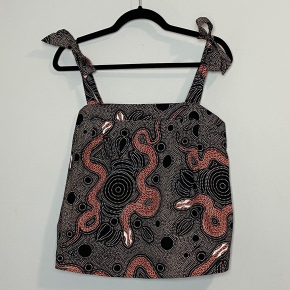 Anthro Corey Lynn Calter Ibiza Snake Print Blouse - Picture 6 of 11